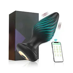 Анальний корок Nexus Tornado з вібрацією та керуванням зі смартфона 11х4 см Чорний - мініатюра 3
