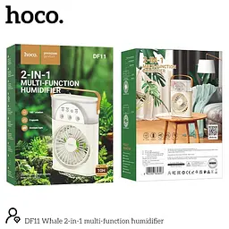 Зволожувач вентилятор Hoco Whale 2-in-1 multi-function humidifier DF11 3 speed, Abbient Light, 10h - мініатюра 2