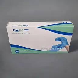 Рукавички вінілові Care 365 одноразові без пудри блакитні розмір S 100 шт. - мініатюра 3