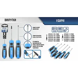 Викрутка шліцева Molder SL5x150 мм намагнічений наконечник двокомпонентна ручка MT32007 - мініатюра 2