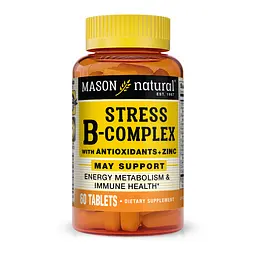 Вітаміни та мінерали Mason Natural Stress B-Complex with Antioxidants + Zinc, 60 таблеток