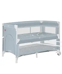 Дитячий манеж — ліжко для новонароджених 2 в 1 з подвійним дном Porta CRL-18103 Mint Green 125*65 см CARRELLO сірий - мініатюра 2