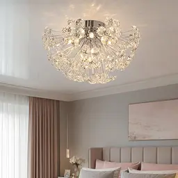 Компактна хромована стельова люстра з прозорими кристалами Artlight 21623-420CH