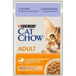 Вологий корм Purina Cat Chow Adult для дорослих кішок із ягням та зеленою квасолею 85 г