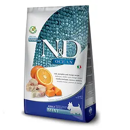 Беззерновий сухий корм Farmina N&amp;D Grain Free OCEAN PUMPKIN для собак дрібних порід з тріскою та апельсином 2,5 кг