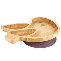 Дитяча бамбукова секційна тарілка Miniland Wooden Plate Chick, на присосці, коричневий - мініатюра 2