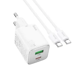 Адаптер мережевий Hoco Type-C to Type-C cable Almighty charger N41 |1USB/1Type-C, 20W/3A, PD/QC|