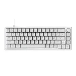 Ігрова механічна дротова клавіатура Ajazz Ak690 / 68 клавіш / Hot-Swap / RGB / Peach Mist Switch / White