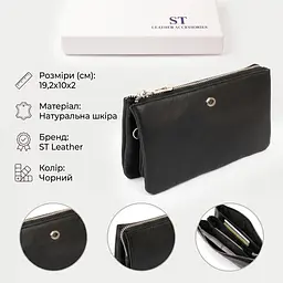 Місткий клатч на два відділення жіночий ST Leather 19246 чорний - мініатюра 3