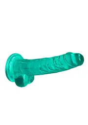 Фалоімітатор RealRock Realistic With Balls 7", 19 см (зелений) - мініатюра 4