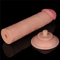 Фалоімітатор Lovetoy Sliding Skin Dual Layer Dong 8" 20 см тілесний - мініатюра 13