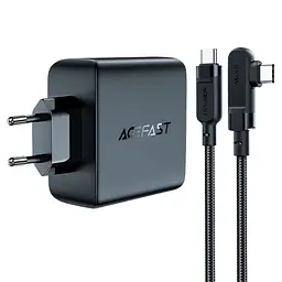 МЗП Acefast A37 PD100W+QC3.0 GaN (1USB-A/3C) + кабель Type-C to Type-C 2m Black - мініатюра 2