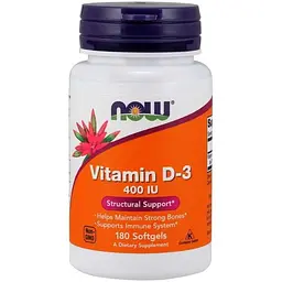 Амінокислота Now Vitamin D3 400 IU, 180 капсул vit0003946