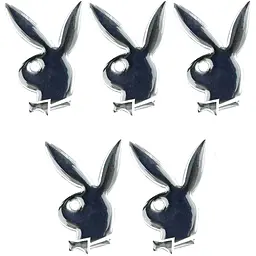 Наліпка Playboy Об'ємна Велика 60 x 50 мм Хром 5 шт