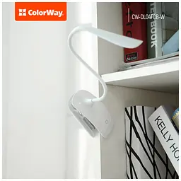 Настільна лампа ColorWay LED Flexible & Clip with built-in accumulator 500mAh (CW-DL04FCB-W) - мініатюра 2