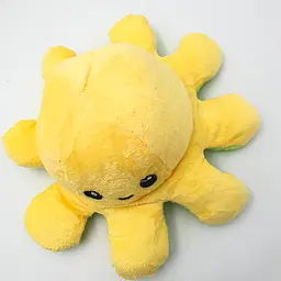 М'яка іграшка Восьминіг перевертень двосторонній веселий сумний Mood Octopus 20 см UKC зелено/жовтий - мініатюра 4