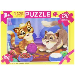 Пазли "Грайливі котики", 120 елементів Dankotoys