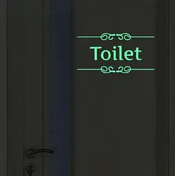 Наклейка люмінесцентна "Toilet" - 15*15 см (поглинає світло і світиться в темряві) - мініатюра 2
