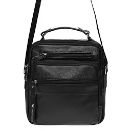Чоловіча сумка Borsa Leather K15112 26x23x8 см Чорний (10960) - мініатюра 2