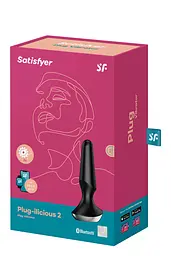 Анальна смарт-пробка Satisfyer Plug-ilicious 2, 14х3 см, чорна - мініатюра 2