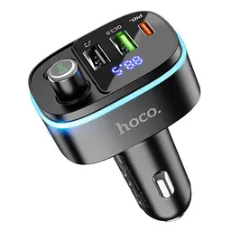 Адаптер автомобільний HOCO Fast car BT FM transmitter E62 2USB і 1Type-C 20W - мініатюра 4