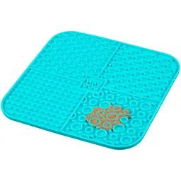 Миска-килимок для собак та котів Waudog Silicone для злизування 190х190х10 мм блакитний - мініатюра 4