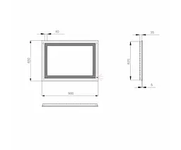 Дзеркало Sanwerk з підсвіткою ЛАВА "Квадра" 90*65 (ZL0000162) - мініатюра 6