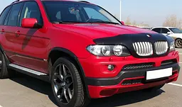 Дефлектор капоту мухобійка для BMW Х5 (Е53) 2000- 2004 /з обліц.радиат без вирізу під знак - мініатюра 2