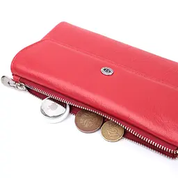 Портмоне для жінок з блоком для карт з натуральної шкіри ST Leather 22699 червоне - мініатюра 9