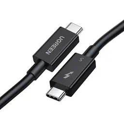 Кабель для передачи данных Ugreen L703 USB-C to USB-C Thunderbolt 5 240W 5A 120Gbps 16/8/4K 1.0 m black (45996) - миниатюра 2