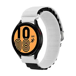Ремінець для Samsung Gear S2 Classic - біло-чорний Watchbands NormalCloth Wave ширина кріплення 20мм нейлоновий (W26-4WB17487963) - мініатюра 3
