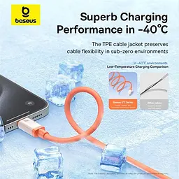 Кабель Baseus 0℃ Series Fast Charging Cable USB to Type-C 100W 1m P10368801731-00 Coral - мініатюра 4