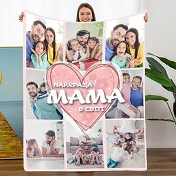 Плед 3D зі своїм фото Мама Найкраща мама в світі на 8 фото 20222362_B 10670 135х160 см