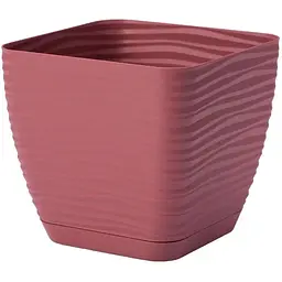 Горщик для квітів Form-Plastic Sahara mini квадро-17 з підставкою 3 л марсала (3630-057)
