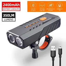 Велофара BC25S 350LM індикація заряду Power Bank Li-Ion аккумулятор