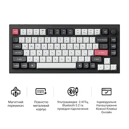 Клавіатура бездротова Keychron Q1 HE Magnetic Switch Black RGB (Q1H-M1-UA) - мініатюра 7