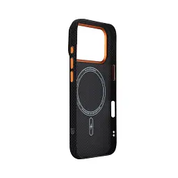 Чохол ArmorStandart LikeCarbon2 SE MagCase для Apple iPhone 17 Pro Kevlar Black Orange - мініатюра 4