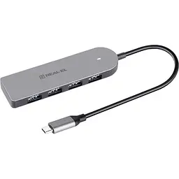 Хаб REAL-EL CQ-415 Space Grey - мініатюра 3