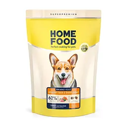 Сухий корм для собак Home Food ADULT MEDIUM Healthy skin and shiny coat з індичкою та лососем 1.6 кг (4820235020385)