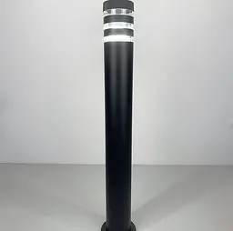 Стильний вуличний ліхтар в чорному корпусі | Line F | Арт. 8021 80CM BK (стовп) - мініатюра 9