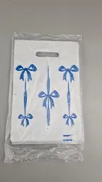 Пакети з вирубаною ручкою (20*30) " Бантик" синій (100 шт.) - мініатюра 2
