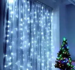Гірлянда "Водоспад" 2х2 м Гірлянда колір ламп білий 240 LED гірлянда для декорації приміщень RD-081 - мініатюра 3