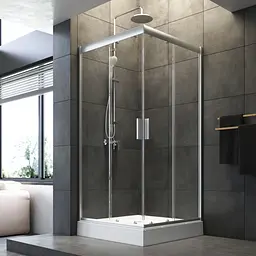 Душова кабіна AM.PM Gem Square Slide 90x90 см без піддону хром матовий W90UG-403-9090MT - мініатюра 2