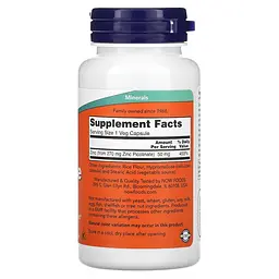 Вітаміни та мінерали NOW Zinc Picolinate 50 mg, 120 вегакапсул - мініатюра 2