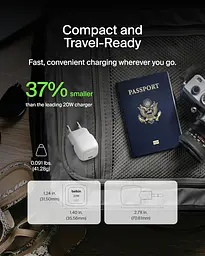 Belkin Зарядний пристрій мережевий Belkin 20Вт USB-C PD PPS білий - мініатюра 2