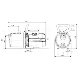 Поверхневий насос Grundfos JP 4-54 (99458768) - мініатюра 2