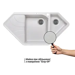 Кухонна мийка Lidz 1000x500/225 GRA-09 (LIDZGRA091000500225) - мініатюра 3