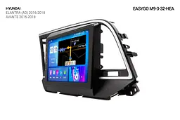 Штатна автомагнітола EasyGo M9-3-32-HEA Hyundai Elantra (AD) 2016-2018, Avante 2015-2018 - мініатюра 3
