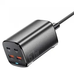 Зарядний пристрій Essager 2xUSB-C + 2xUSB 67 Вт GaN (ECT2AC-JYB0G-Z) - мініатюра 10