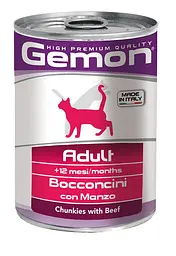 Вологий корм Gemon Cat Wet для дорослих кішок з яловичиною 415 гр